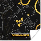 Poster Dormagen - Goud - Stadskaart - Duitsland - Kaart - Plattegrond - 30x30 cm