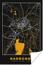Poster Kaart – Stadskaart – Narbonne - Plattegrond – Frankrijk - 20x30 cm