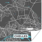 Poster Frankrijk – Plattegrond – Kaart – Chelles – Stadskaart - 50x50 cm