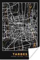 Poster Plattegrond – Kaart – Stadskaart – Frankrijk – Tarbes - 120x180 cm XXL