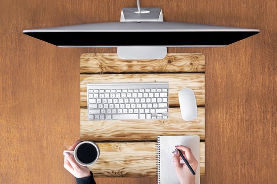 Tapis de souris XXL - Sous-main - Tapis de bureau - Vintage - Bois - Etagère - Design - 60x60 cm - Tapis de souris XXL