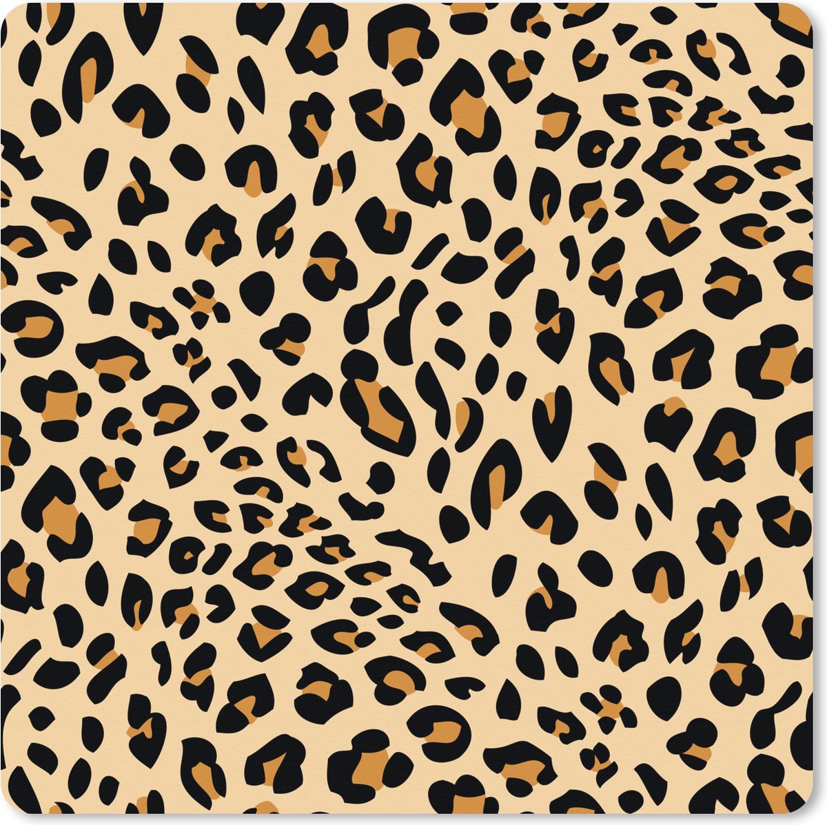 Muismat XXL 60x60 cm - Bureau onderlegger - Bureau mat Dierenprint - Panter - Luipaard - Bureaumat - Gaming mousepad xl - Bureaulegger groot - Computer deskmat