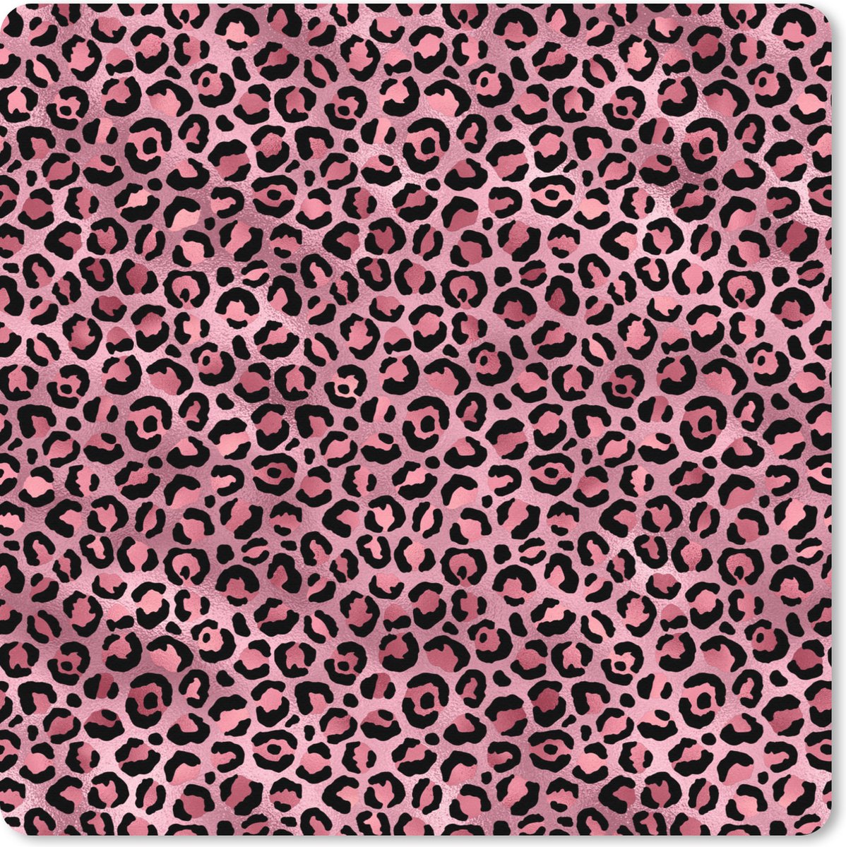 Muismat XXL - Bureau onderlegger - Bureau mat - Panter - Roze - Dierenprint - Patronen - 50x50 cm - XXL muismat