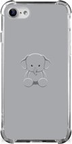 Telefoonhoesje Geschikt voor iPhone SE 2022/2020 | Geschikt voor iPhone 8/7 TPU Case met transparante rand Baby Olifant