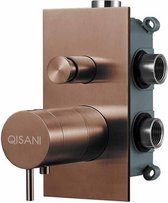 Qisani Flow thermostatische inbouwkraan 2-weg vierkant Copper / Koper