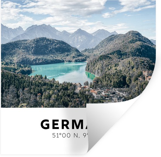 Stickers muraux - Film autocollant - Allemagne - Lac - Montagnes - 120x120 cm - Film adhésif - Stickers muraux Chambre d'enfant - Papier peint autocollant XXL - Papier peint autocollant - Film autocollant