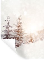 Muurstickers - Sticker Folie - Boom - Sneeuw - Winter - 30x40 cm - Plakfolie - Muurstickers Kinderkamer - Zelfklevend Behang - Zelfklevend behangpapier - Stickerfolie
