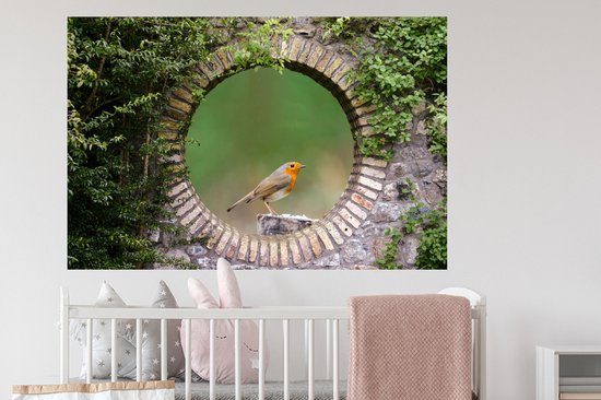 Stickers muraux - Film autocollant - Vogel - Transparent - Rouge-gorge - 120x80 cm - Film adhésif - Stickers muraux Chambre d'enfant - Papier peint autocollant