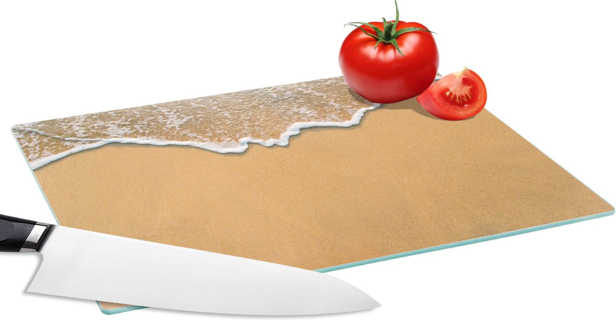 Glazen Snijplank - 28x20 - Strand - Zomer - Zee - Snijplanken Glas