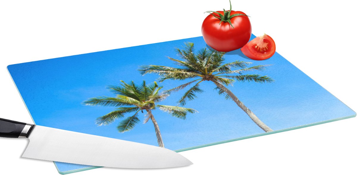 Glazen Snijplank - 39x28 - Palm - Zomer - Tropisch - Snijplanken Glas