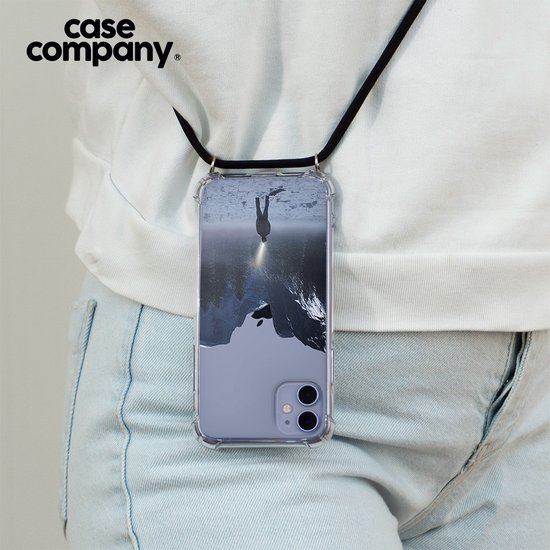 Case Company® - Coque pour iPhone 11 Pro avec cordon - Wanderlust - Coque pour téléphone avec cordon Zwart - Protection Extra sur tous les côtés et sur le bord de l'écran