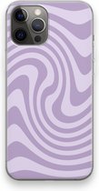 Case Company® - Hoesje geschikt voor iPhone 12 Pro Max hoesje - Swirl Paars - Soft Cover Telefoonhoesje - Bescherming aan alle Kanten en Schermrand