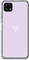 Case Company® - Hoesje geschikt voor Samsung Galaxy A22 5G hoesje - Klein hartje paars - Soft Cover Telefoonhoesje - Bescherming aan alle Kanten en Schermrand