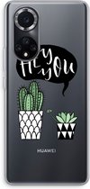 Case Company® - Hoesje geschikt voor Huawei Nova 9 hoesje - Hey you cactus - Soft Cover Telefoonhoesje - Bescherming aan alle Kanten en Schermrand