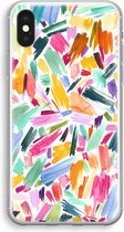 Case Company® - Hoesje geschikt voor iPhone XS hoesje - Watercolor Brushstrokes - Soft Cover Telefoonhoesje - Bescherming aan alle Kanten en Schermrand