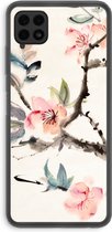 Case Company® - Hoesje geschikt voor Samsung Galaxy A22 4G hoesje - Japanse bloemen - Soft Cover Telefoonhoesje - Bescherming aan alle Kanten en Schermrand