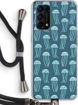 Case Company® - Coque Oppo Find X3 Lite avec cordon - Kwalli - Protection de téléphone avec cordon Zwart - Protection sur tous les côtés et sur les bords de l'écran
