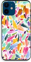 Case Company® - iPhone 12 mini hoesje - Watercolor Brushstrokes - Biologisch Afbreekbaar Telefoonhoesje - Bescherming alle Kanten en Schermrand