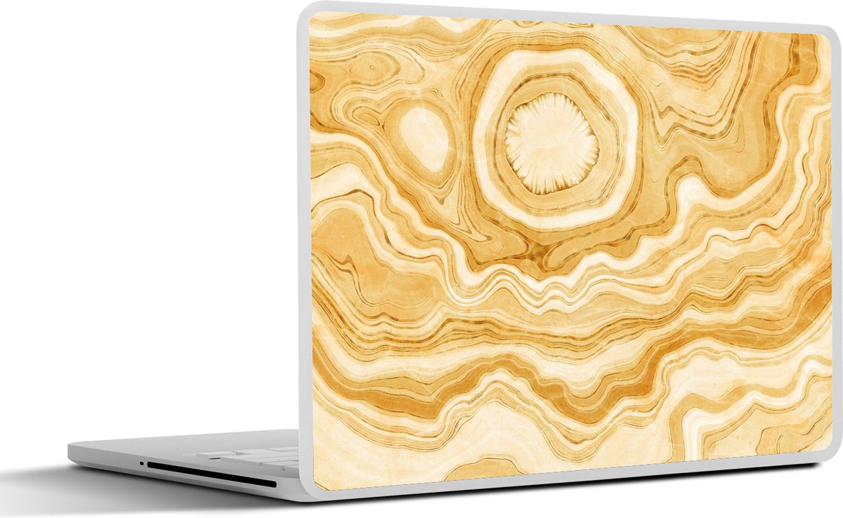 Laptop sticker - 11.6 inch - Agaat - Edelstenen - Gold - 30x21cm - Laptopstickers - Laptop skin - Cover