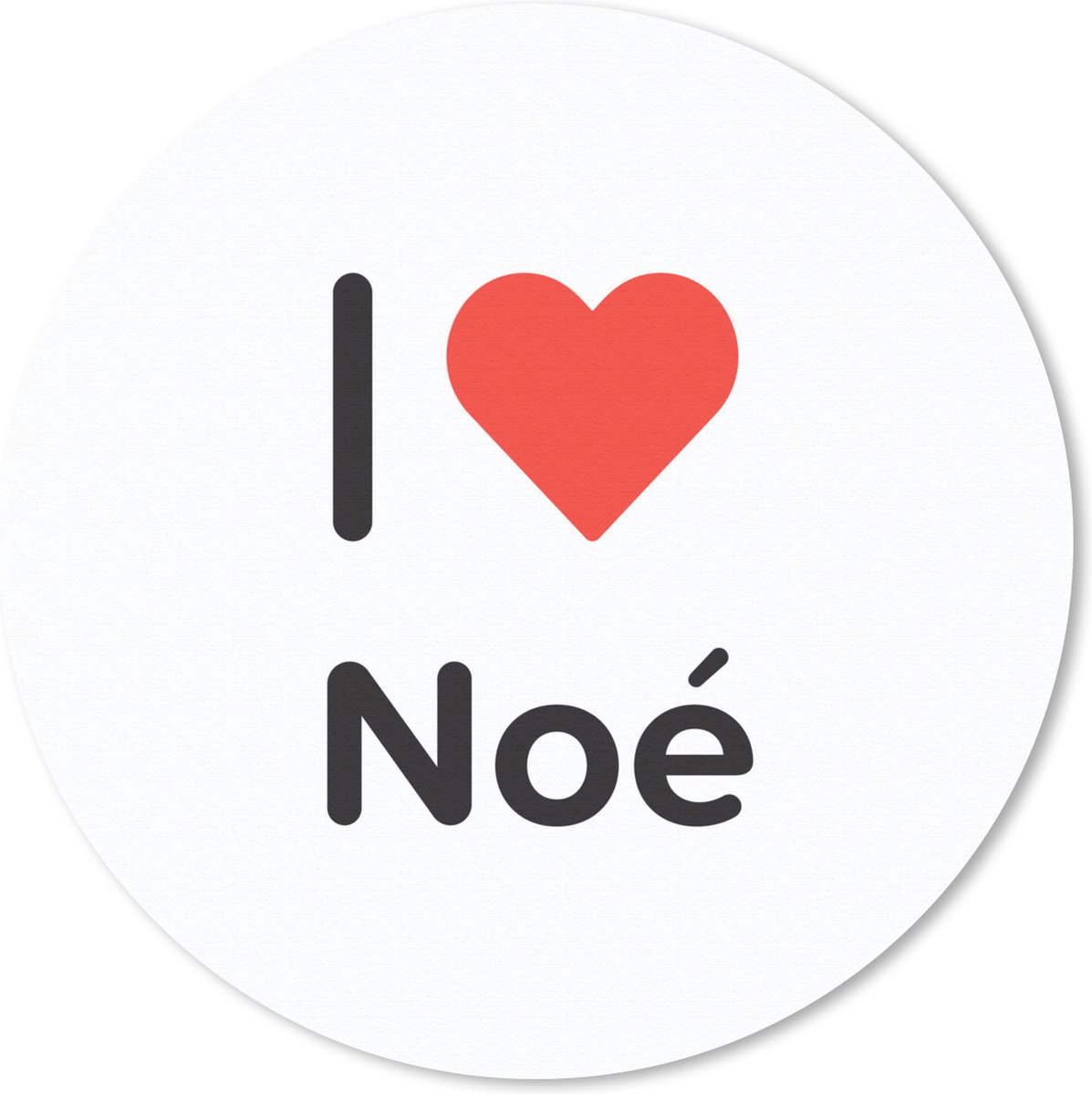 Muismat rond 20x20 cm - Mousepad I love - Noé - Meisje - Ronde muismatten