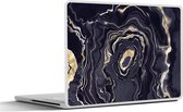 Laptop sticker - 17.3 inch - Marmer - Geode - Agaat - Goud - 40x30cm - Laptopstickers - Laptop skin - Cover