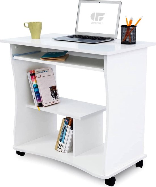 VICCO Schreibtisch Neptune Computer Bürotisch PC Arbeitszimmer weiß Eiche Skandi