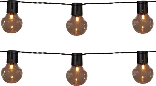 2x stuks buiten feestverlichting lichtsnoeren met lampjes/bollampjes 10 meter - tuinverlichting - LED sfeerverlichting
