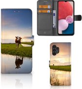 Smartphone Hoesje Geschikt voor Samsung Galaxy A13 (4G) Flip Case Koe