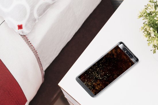 Coque Samsung Galaxy A80 - Or - Zwart - Rouille - Vintage - Étui de téléphone en Siliconen