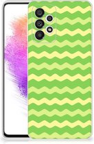 Smartphone hoesje Geschikt voor Samsung Galaxy A73 5G TPU Case Waves Green