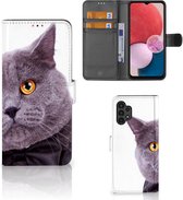 Telefoonhoesje Geschikt voor Samsung Galaxy A13 (4G) Flipcover Case Kat