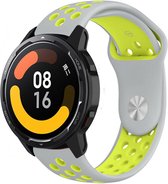 Strap-it Siliconen sport bandje - geschikt voor Xiaomi Watch S1 (Active/Pro) / Watch 2 Pro / Watch S3 / Mi Watch / Amazfit Balance / Amazfit Bip 5 - grijs/geel