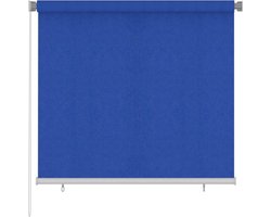 vidaXL - Rolgordijn - voor - buiten - 165(B)x140(H) - cm - HDPE - blauw