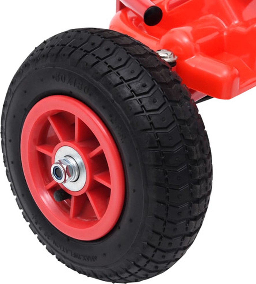 vidaXL Skelter met pedalen en pneumatische banden rood — afbeelding 6