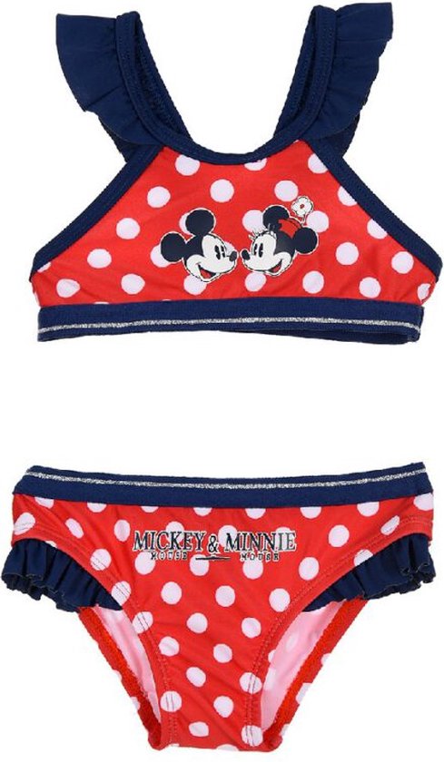 Mickey & Minnie Mouse Baby Bikini - Polkadot Rood - 74