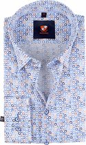 Convient - Chemise Twill Circles Blauw - Taille 42 - Coupe slim