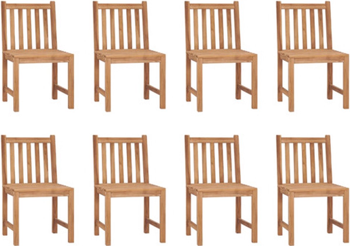 vidaXL - Tuinstoelen - 8 - st - massief - teakhout
