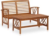 vidaXL Ensemble de salon 2 pièces en bois d'acacia massif - Ensemble de jardin - Ensembles de jardin - Ensembles de meubles - Ensembles de meubles