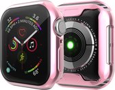 Apple watch 44mm siliconen case (volledig beschermd - roze)  - Apple watch case / hoes