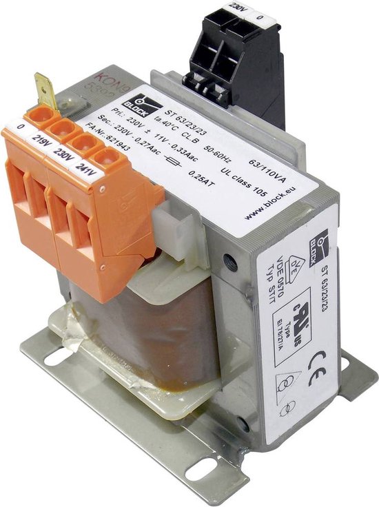 RAH INDEL Transformateur de Séparation, 63VA, 230V/115V AC