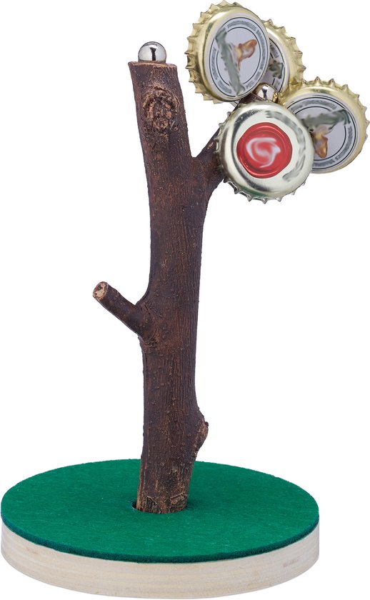 Afbeelding van het spel Relaxdays magnetische bierboom - drankspel - bierdopjes boom - cadeau - bierdopjes houder