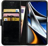 Rosso Element Book Case Wallet Hoesje Geschikt voor Xiaomi Poco X4 Pro | Portemonnee | 3 Pasjes | Magneetsluiting | Stand Functie | Zwart