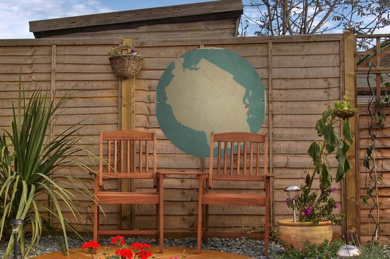 Tuincirkel Een illustratie van Tanzania op oud papier - 60x60 cm - Ronde Tuinposter - Buiten