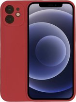 Smartphonica iPhone 12 siliconen hoesje - Rood / Siliconen;TPU / Back Cover geschikt voor Apple iPhone 12