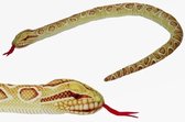 Pluche gevlekte gouden python knuffel 150 cm - Slangen reptielen knuffels - Speelgoed voor kinderen