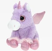 Pluche knuffel dieren Unicorn/eenhoorn paars van 20 cm - Speelgoed knuffels - Cadeau voor meisjes
