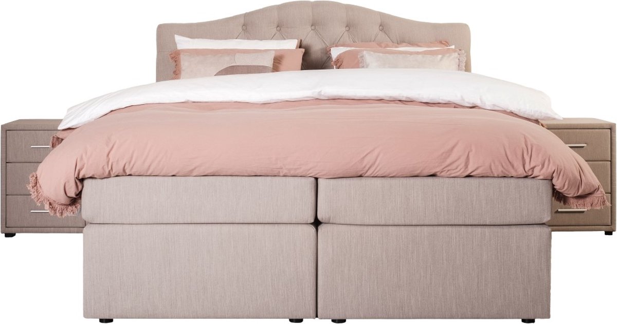 Slaapdirect Boxspring Bristol 140x200 | Complete set, inclusief hoofdbord + matras + topper