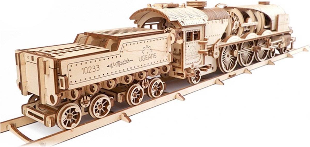 UGEARS Houten 3D Model - V-Express Stoomtrein — afbeelding 4