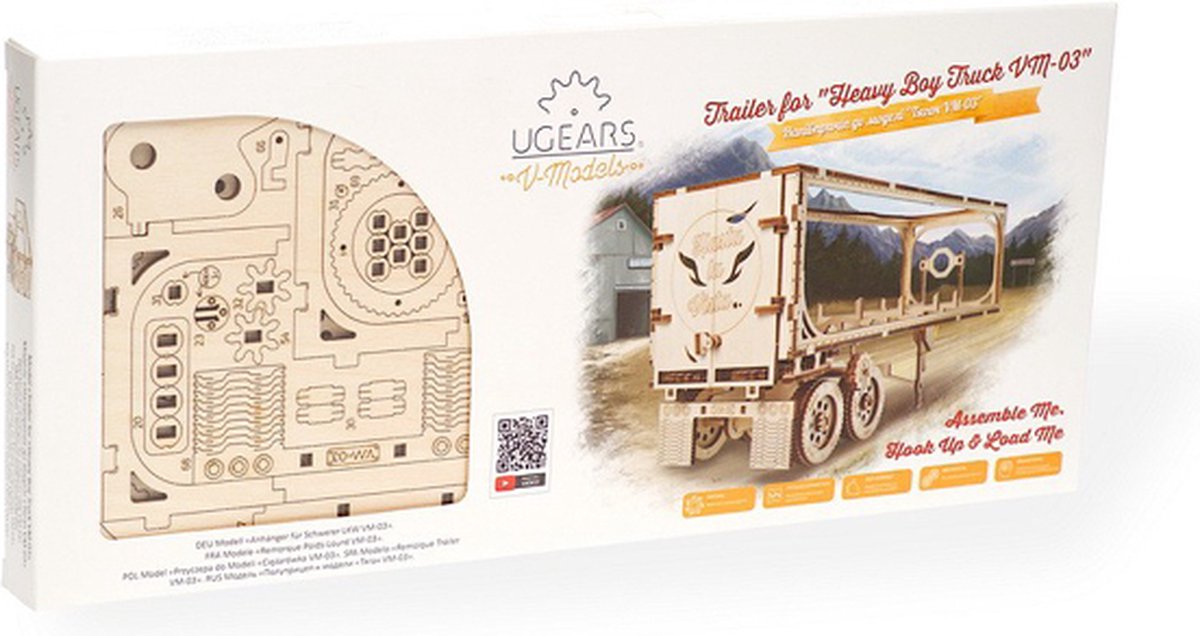 UGEARS Houten 3D Model - Aanhangwagen Voor Heavy Truck — afbeelding 17