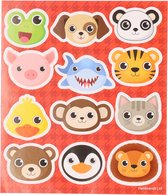 5x Velletjes agenda/dagboek/fun hobby kinder dieren stickers - 12 gekleurde dieren per velletje van 10 x 12 cm - Dieren speelgoed